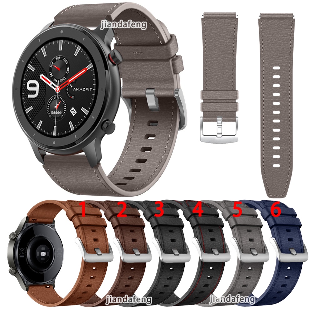 สายนาฬิกาข้อมือ สายหนัง ขนาด 47 มม. สําหรับ Huami Amazfit GTR