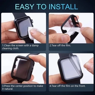 พร้อมส่งจากไทย Case ใช้สำหรับ Smart Watch Series 11/10/9/8/7/6/SE/5/4/3/2/1 พร้อมกระจกกันรอยหน้าจอ คลุมรอบด้าน เคสกระจก