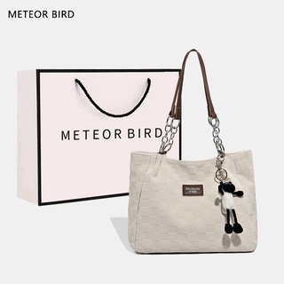 Meteor BIRD กระเป๋าสะพายไหล่ ทรงโท้ท ขนาดใหญ่ จุของได้เยอะ เรียบง่าย สําหรับผู้หญิง นักเรียน