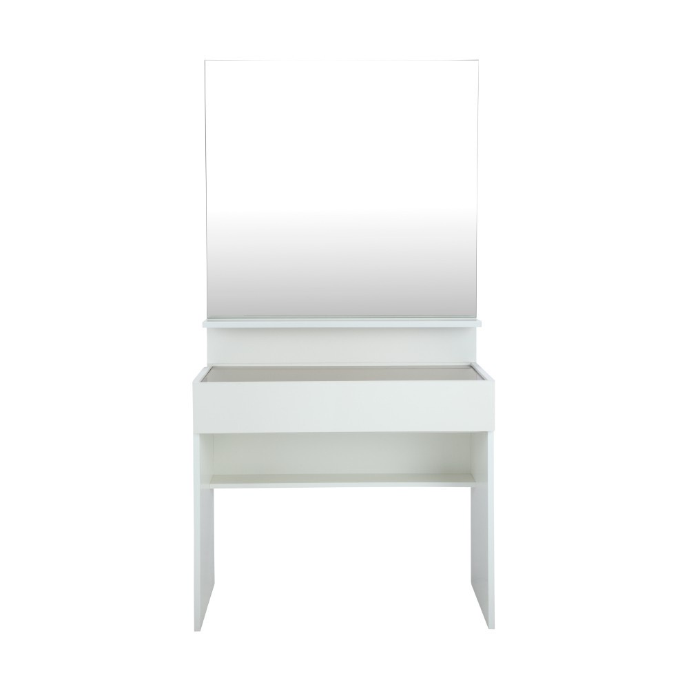 INDEX LIVING MALL โต๊ะเครื่องแป้งท็อปกระจก รุ่น บลัง - สีขาว