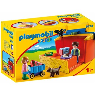 PLAYMOBIL 9123 Take Along Market Stall with Carry Handle and Shape Sorting Function