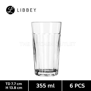 (6ใบ) Libbey แก้วน้ำ ทรงสูง 355 ml 15641 Paneled Tumbler (DuraTuff) 12 oz.