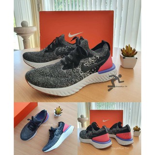 รองเท้าวิ่ง Nike Epic React Flyknit 2 สีเทาหลังชมพู