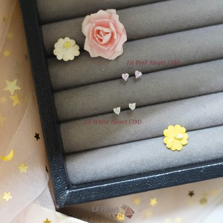 JEWELLYN Lil Heart Earrings (ชมพูอ่อน,ขาว)