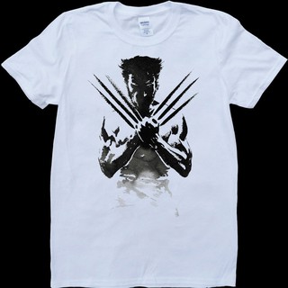 เสื้อยืดโอเวอร์ไซส์เสื้อยืดคอก ลมแขนสั้น the wolverine สําหรับผู้ชายสีขาวS-3XL