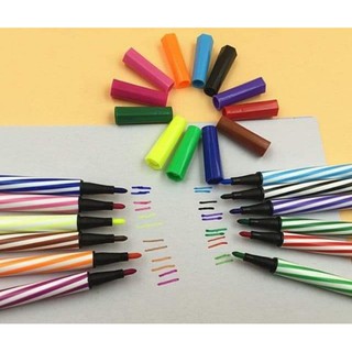 ปากกาเมจิก12สี  ปากกาสีเมจิก12สี เมจิกกระปุก สีเมจิกในกระปุก [BA067]