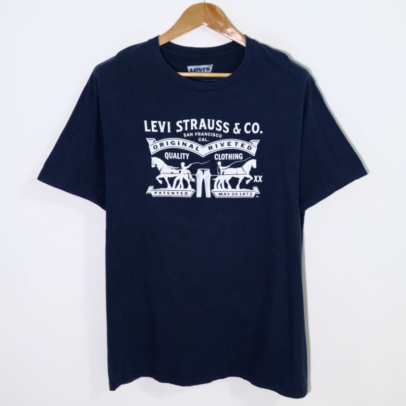 【💘💘】เสื้อยืดสีดำอินเทรนด์เสื้อยืด Levi's (ลีวายส์) มือสองของแท้S-4XL