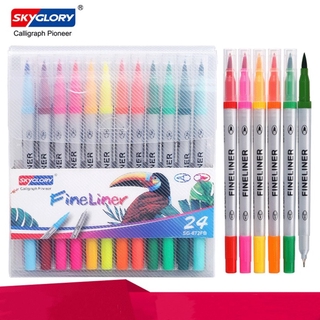 ปากกาสี ปากกาเมจิก Skyglory 2 หัว สีคมชัด ต่อเนื่อง ใช้ได้นาน