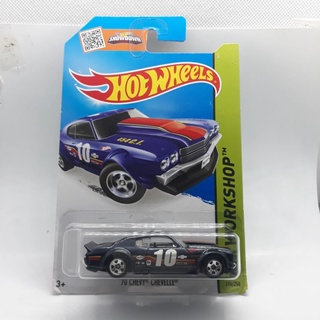 รถเหล็ก Hotwheels 70 CHEVY CHEVELLE เบอร์ 10 สีน้ำเงิน (ib24)