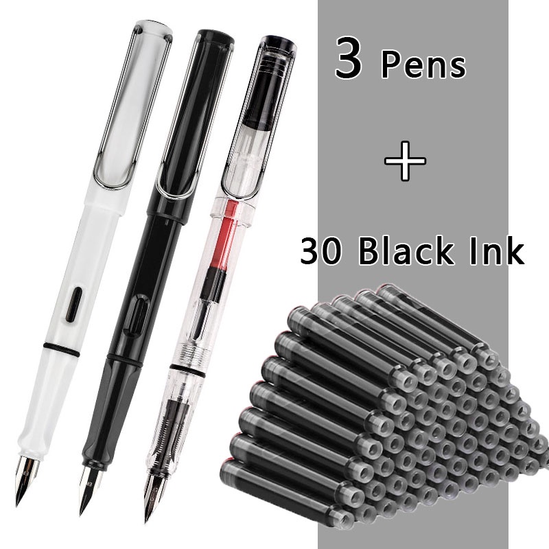 ปากกาหมึกสีดํา / สีแดง / สีฟ้า / สีแดงอุปกรณ์เครื่องเขียน 0.38 มม.