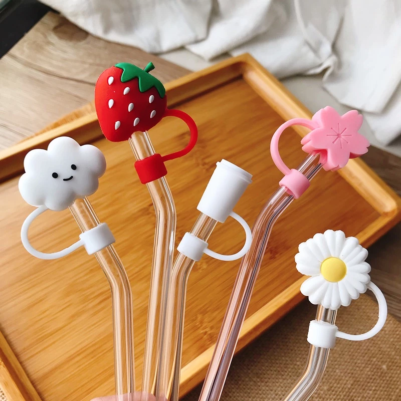 ซิลิโคนปิดหลอดดูด กันฝุ่น ลายการ์ตูน ใช้ซ้ำได้