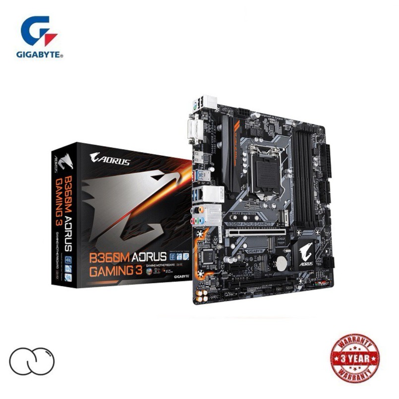 GIGABYTE B360M AORUS GAMING 3 MOTHERBOARD / GA-B360M AORUS GAMING 3 / ซ็อกเก็ต Intel LGA1151