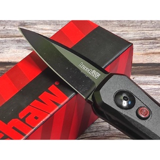 มีดพับ แบบกดปุ่มเปิดอ้อโต้ ้ยี่ห้อ Kershaw รุ่น 7500BLK เปิดเร็วมาก ใบดำ CPM154ด้ามอลูมิเนียมปุ่มแดงดวงตากระทิง สำเนาจีน