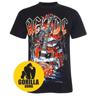 Gorilladumb เสื้อยืดลายวงดนตรี AC DC เอซีดีซี  สีดำ