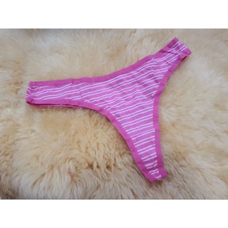 #จีสตริง #gstring #g-string #Thong กางเกงใน ยี่ห้อ Motherhood Maternity สีพื้นชมพู ลายขวางสีขาว มือ 1 ใส่สบาย Size M