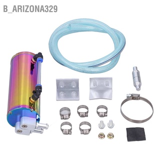 B_Arizona329 ถังดักน้ํามันเครื่องรถยนต์ ทรงกลม อะลูมิเนียมอัลลอย พร้อมตัวบ่งชี้หลอดใส ความจุ 350 มล.