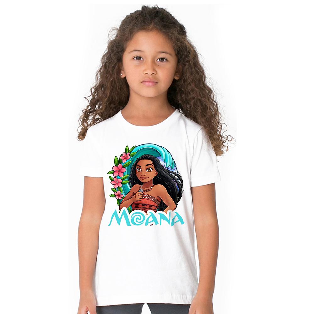 เสื้อยืดลําลองลายการ์ตูน moana สําหรับเด็ก