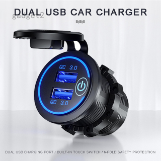 Cross-border new dual USB with touch switch QC3.0 fast charge car phone charger