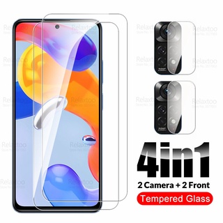 ฟิล์มกระจกนิรภัยกันรอยหน้าจอ 4in1 สําหรับ Xiaomi Redmi Note 11 Pro 5G 10 9 8 9S 10S 11S 8T Readmi 10C 10A 9A 9C 8A 9T