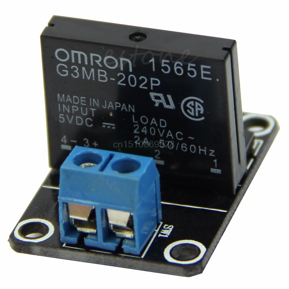 1 Channel Solid State Relay Module Board Low Level Trigger SSR Input 5V DC Output 240V AC 2A Fuse for Arduino PLC Contro