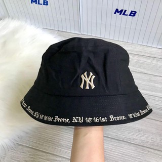 หมวก MLB Bucket Hat โลโก้ดำ ปัก word รอบปีกหมวก