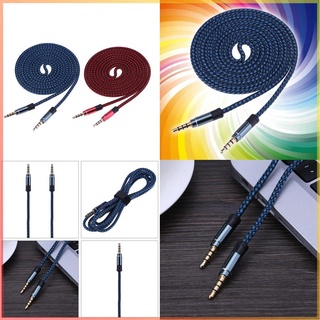 Domybest♚1.5M 3.5mm Male To 3.5mm Male Weaving Audio Cable Car AUX Auxiliary Wire