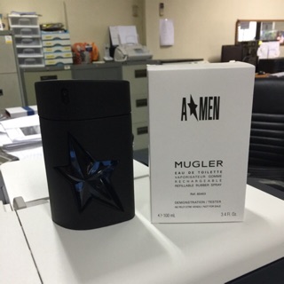 A man mugler eau de toilette vaporisateur gomme rechargeable refillable rubber spray 100 ml กล่องเทสเตอร์