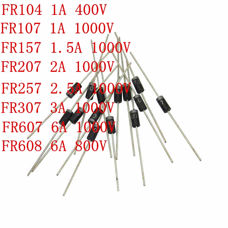 Free Shipping200PCS/500PCS/1000PCS Rectifier Diode MIC FR104 FR107 FR157 FR207 FR257 FR307 FR607 FR6