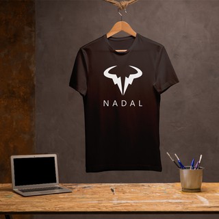 T-Shirt LOGO NADAL/ROGER/NOVAK สีดำ เนื้อผ้า Cotton 100% เกรดพรีเมี่ยม