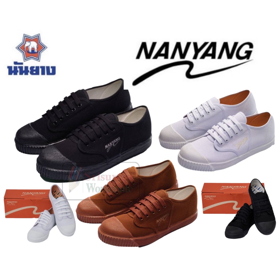 *ออกบิลเบิกโรงเรียนได้* รองเท้านักเรียน นันยาง ดำ / ขาว / น้ำตาล size 28-49 รองเท้าผ้าใบนักเรียน รองเท้านันยาง