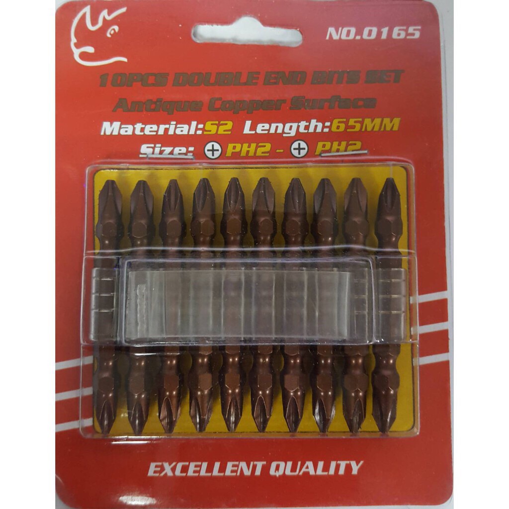 ดอกไขควง แม่เหล็ก 2 ปลาย SCREWDRIVER BIT (+PH2 )ความยาว 65MM 10 ชิ้น ของแท้