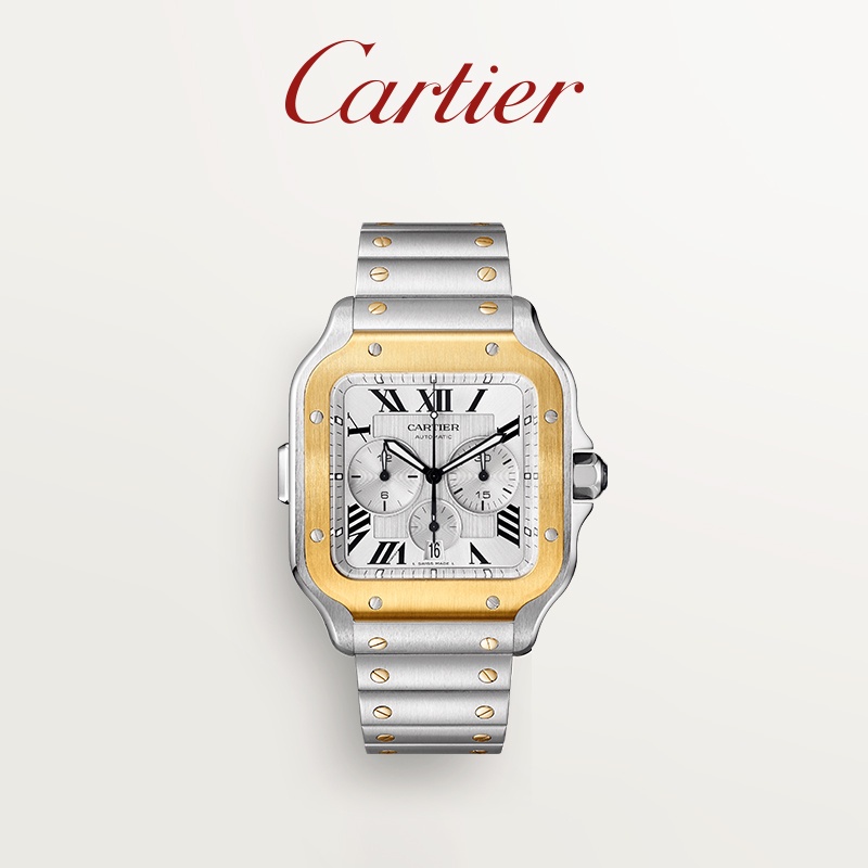 [Luxury Customization]Cartier series watch Gold Stainless Steel Timing Replaceable Double Strap Watch frUV