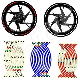 สติกเกอร์สะท้อนแสง ติดขอบล้อ มอเตอร์ไซค์ ทุกรุ่นขอบ 17"18" ( 1 ชุดติดได้ 2 ล้อ ) MT103