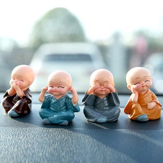 พระน้อย 4ตัวจิ๋ว/เซต ฮวงจุ้ย ของขวัญ Resin 4 little Monk buddha FengShui decoration gifts ตกแต่งบ้าน ความมั่งคั่ง