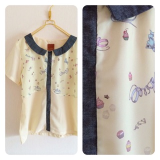 เสื้อแขนสั้นสีเหลืองพาสเทล​ น่ารักมาก (พร้อมส่ง)