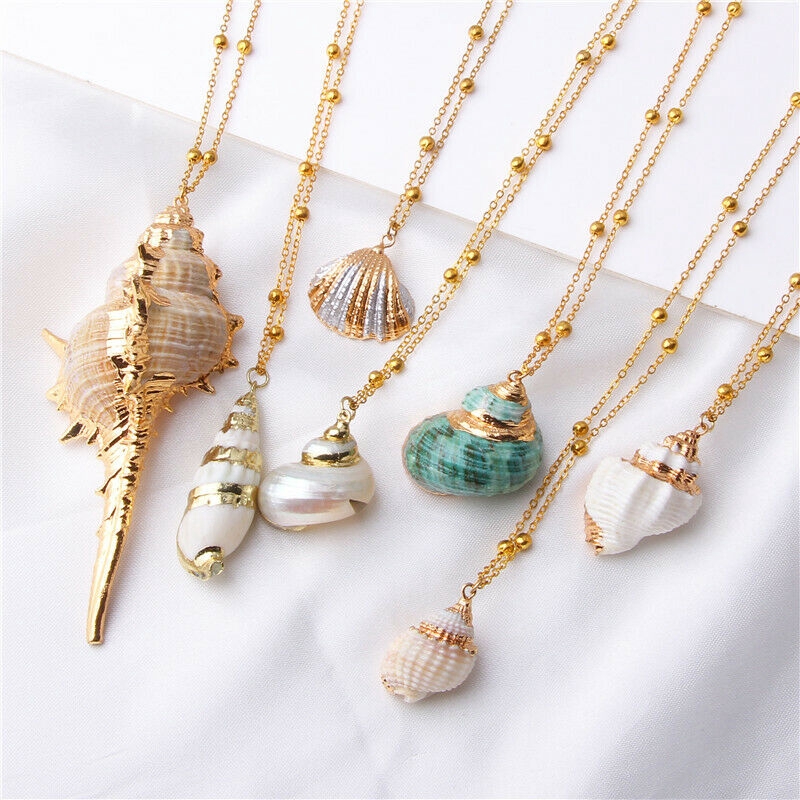 Beach Sea Shell Choker Necklace Plated Clavicle Chain Jewelry Gifts Gold Silver