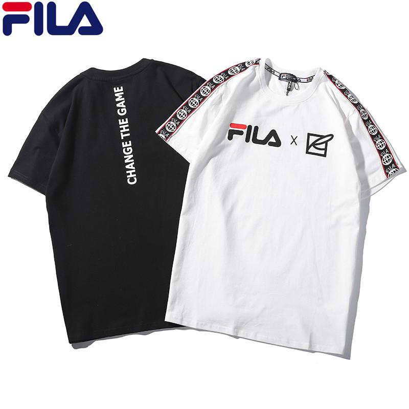 FILA Original tshirt black and white Tee High quality Unisex tshirt men women