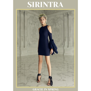 SIRINTRA Gracie In Spring - Iris Dress  ชุดเดรสสั้น ทรงเข้ารูป แขนข้างเดียว ดีเทลระบายปลายแขน