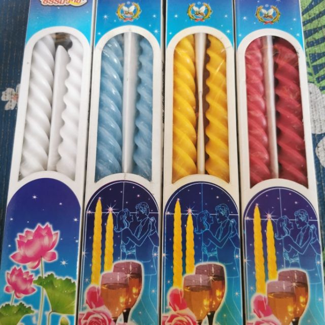 เทียนเกลียว เบอร์ 10 เทียนหน้าพระ เทียนตกแต่ง เทียนสี พร้อมส่ง