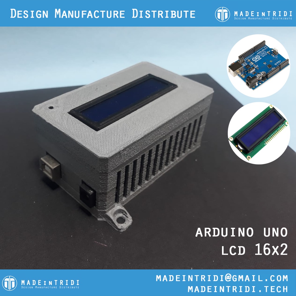 เคส Madeintridi เคส Arduino Uno lcd 16x2 เคส Arduino พร้อมโครงการเคส lcd 16x2