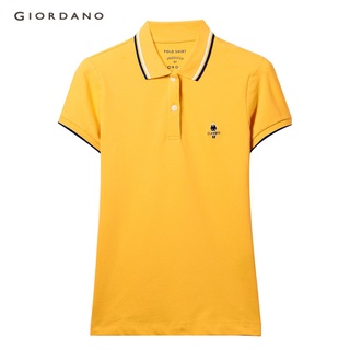 GIORDANO เสื้อโปโลผู้หญิง ปักclassicMan - Womens Classic Man polo 05319260