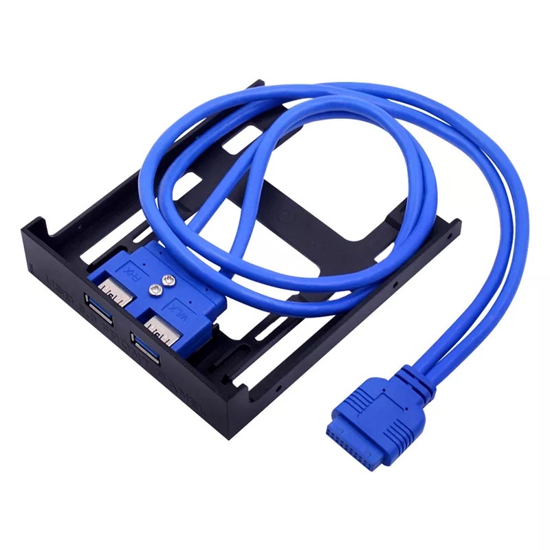 2 Ports USB 3.0 Front Panel Floppy Disk Bay 20 Pin USB3.0 Hub Expansion Cable Adapter Plastic