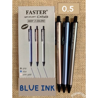 Faster gel oil pen blue ink