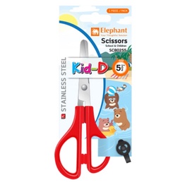 กรรไกร กรรไกรตัดกระดาษ 5 1/2 นิ้ว รุ่น SCB0255 Kid-D สีแดง/สีฟ้า