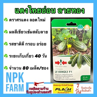 ผักซอง ศรแดง แตงไทยอ่อน ลายทอง จำนวน 80 เมล็ด/ซอง เมล็ดพันธุ์ ลอตใหม่ ผลสีเขียวเข้มสลับลาย ติดผลเร็วและดก ผลยาวตรง