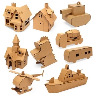 ของเล่นกล่องกระดาษDIY พร้อมสีน้ำระบาย