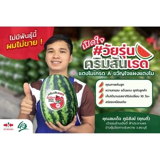 EWCOM เมล็ดพันธุ์ แตงโม คริมสันเรด Exp. 7/70 40กรัม (ประมาณ 800-900เมล็ด) ตราศรแดง WATERMELON