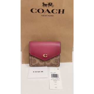 😘💗กระเป๋าสตางค์งานshopCOACH Small Wallet In Signature Canvas C2329