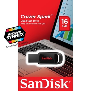 SanDisk 16GB CRUZER SPARK USB  Flash Drive แฟลชไดร์ฟ 16 GB ประกัน Synnex USB2.0 (SDCZ61-016G-G35, Black) FlashDrive