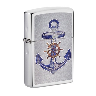 Zippo ไฟแช็กรุ่น 49411 Anchor ของแท้ รับประกันตลอดชีวิต นำเข้าและจำหน่ายโดยตัวแทนจำหน่าย